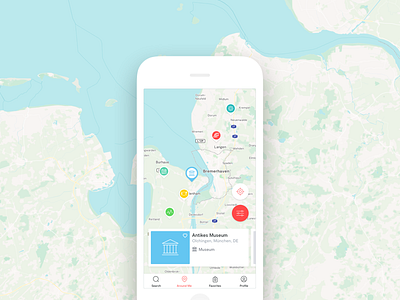 Camparound - mobile map view app camparound card ios map mobile pin product design startup ui ux