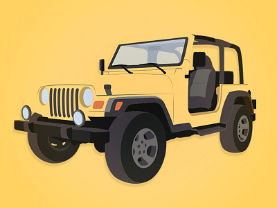 TJ Jeep design edmonton flat illustration jeep suv tj vehicle