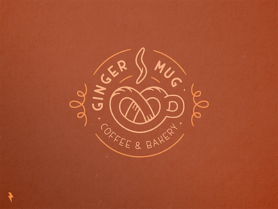 GInger Mug branding coffee coffee shop emblem identity linework logo logotype mark vector