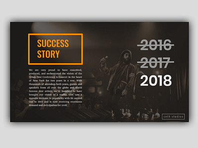 Success Story - Urban Desi 2018 concert pitchdeck rapper slides