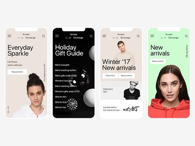 Mobile version of AX store armani mobile ui