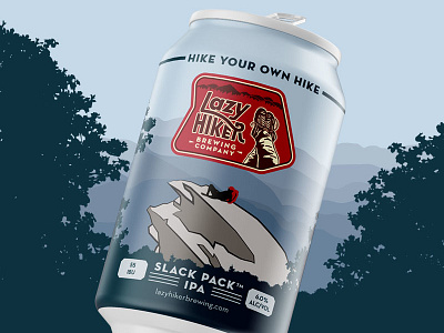 Lazy Hiker Brewing Company Slack Pack IPA beer design brewery design craft beer design illustration riddle design co. southern design southern designer