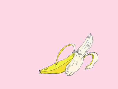 ART EVERY DAY NUMBER 334 / ILLUSTRATION/ BANANA banana chocolate dessert fruit healthy illustration yellow