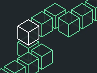 Block Pattern arrange block blocks chain geometric green line lines minimal neon pattern simple