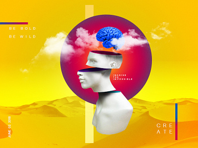 Brain Fog conceptual vaporwave