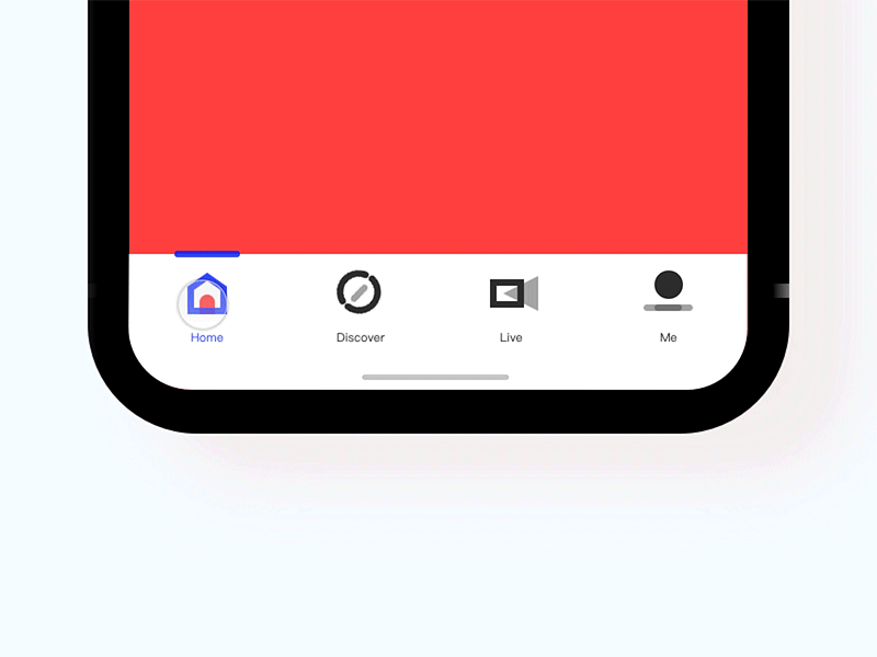Principle Tab Bar animation app bar discover gif icon navigation bar principle tab tab bar toggle video
