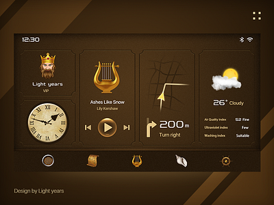 Center console car europe hmi interface medieval ui