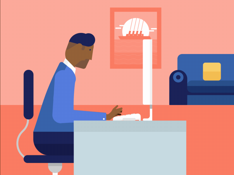 Office Work 2d after effects animation explainer gif illustration office work