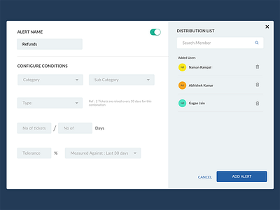 CRM - Alerts (Custom Triggers) crm customer dashboard support ticketing triggers