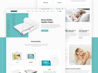 Website Design For Wendre Producer Of Bedding Products. design freelance header landing layout minimal ui ui design ux web design website