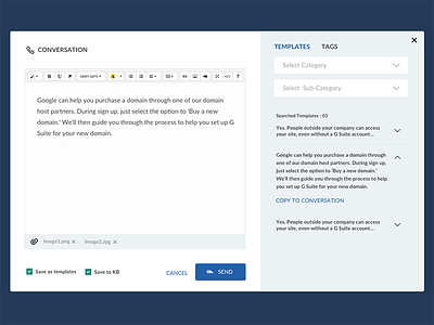 CRM - Conversation Modal conversation crm customer dashboard support ticketing