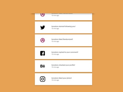 Notification Feature design design graphics dribbble notification orange ui ui design