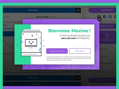 Pop-up Welcome color green inscription pop up purple smile tuto ui ux webdesign welcome