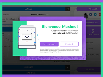 Pop-up Welcome color green inscription pop up purple smile tuto ui ux webdesign welcome