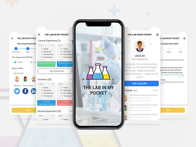 The lab in my pocket app apple application glass ios iphone iphone x laboratory mba mockup science scientist