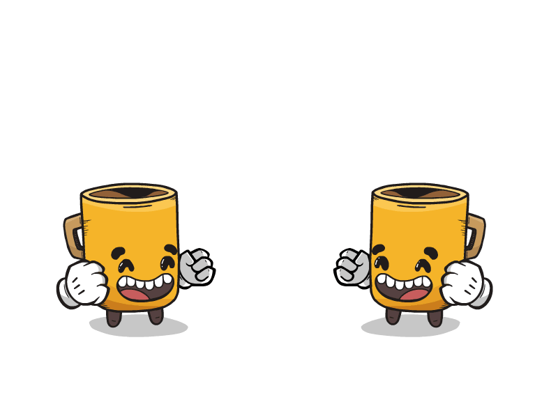 Sharing is caring animation character coffee design funny gif illustration interactive interface loop ui vector