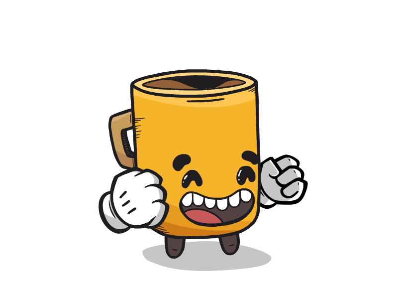 Coffee Rush animation coffee cup design funny illustration interactive interface loop. gif ui ux vector