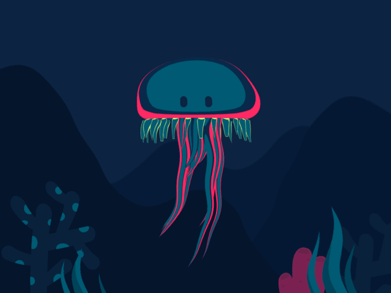Jellyfish! - Ping Pong Club #3: Abyss abyss after effects c4d cinema 4d coral fish gif jellyfish motion design motion graphics octopus wave