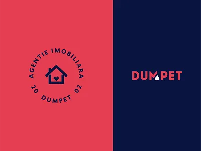 Logo for a real estate agency bold heart house mark real estate roof stamp