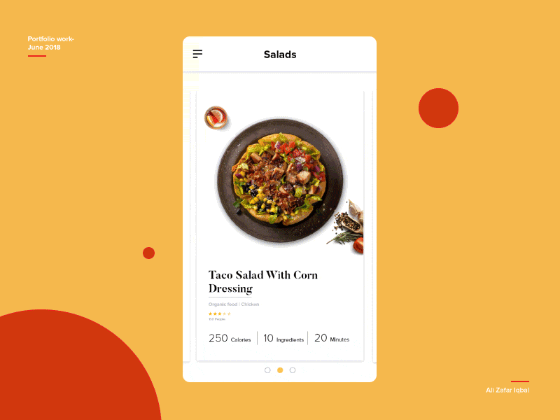 Recipe App Exploration adobe xd material design minimal motion design recipe ui ux web design