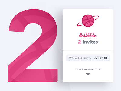 2 Dribbble Invitations dribbble giveaway invite ticket ui