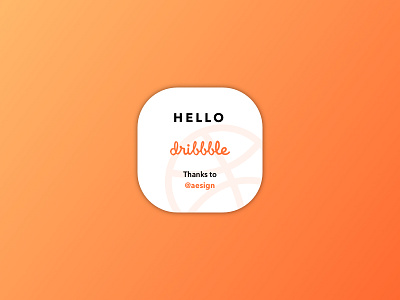 Hello Dribbble <3 debut dribbble gradient hello invitation