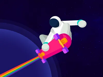 Space Boarding | Full Astronaut astronaut illustration skateboard space