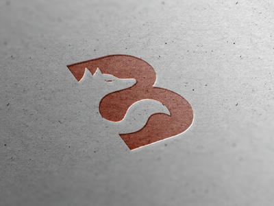 Brandfox animal b fox letter negative space