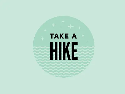 Take a Hike about me bio hiking hiking icon illustration lifestyle mint quotes stars typography waves