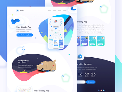 Skooby App Landing Coming soon) app car landing landing page parking skooby ui ux web web design website