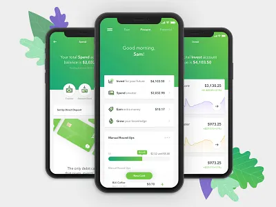 An All-New Acorns acorns app app design green mobile app product product design ui ux