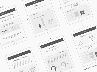 Wireframe app chart flow grey ipad ui ux wireframe