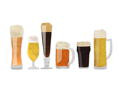 Beer Glasses alcohol beer beer glasses beer mugs brewery collage digital collage drinking hand drawn vintage collage vintage paper