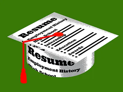 First Resume After Graduation 2d color creative digital doodle editorial fun graphic design illustration illustrator resume vector