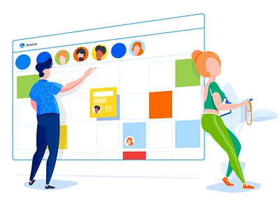 Easily Manageable Calendar - Product Page Illustration calendar clean hero image illustration menage product page web page