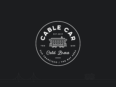 Cable Car Cold Brew badge co coffee coldbrew line art sophisticated vintage vintage modern