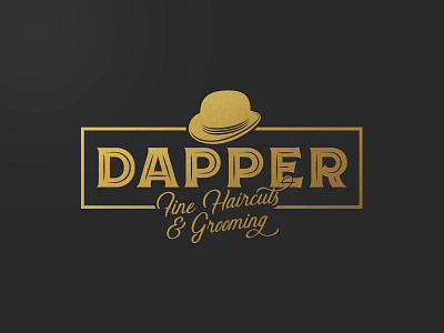 Dapper Hair hat logo script type