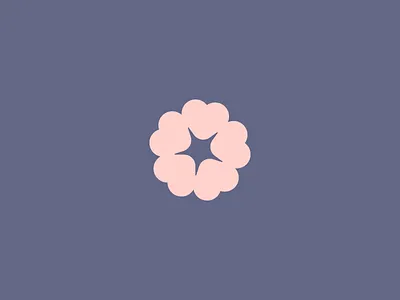 Hearts + Flower baby cherry blossom flower heart logo purple visual identity