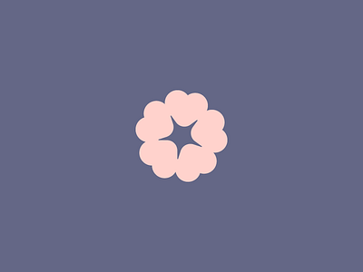 Hearts + Flower baby cherry blossom flower heart logo purple visual identity