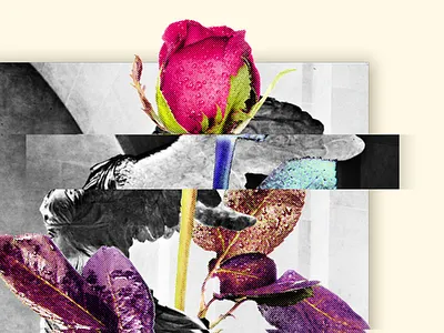 Rose Illusions angel brand color illustrator logo monogram rose statue symbol texture typography vintage