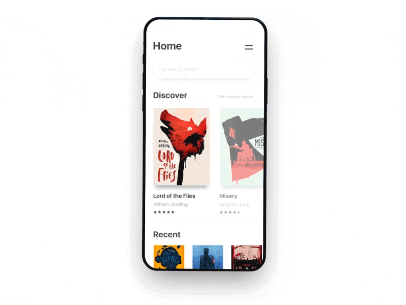 Bookmark animation app clean concept design gif lviv mobile simple ui ux