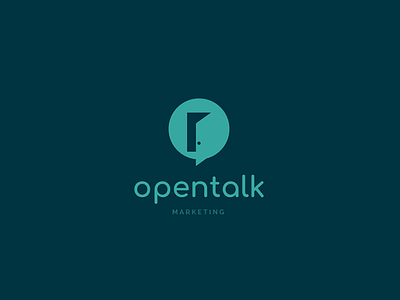 Open door + Talk cloud abstract clever d gestalt logo marketing minimalism open talk