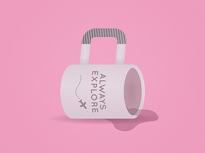 Mug Suitcase coffee cup cute fun illustration imagination mug simple simplistic spill suitcase tea