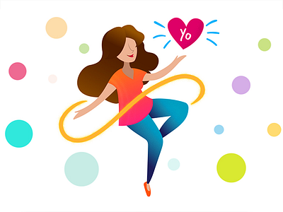 Love Myself colors happy heart illustration infinite love person shot simple woman