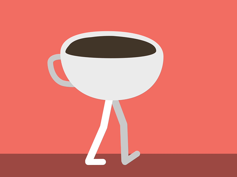 Walking Coffee Cup animation coffee motion walking