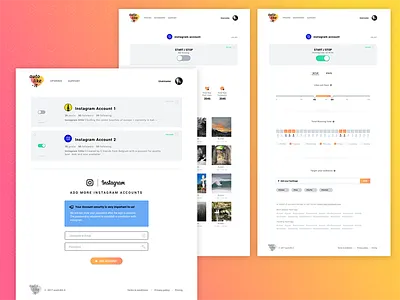 Autolike gradient heart icon instagram logo ui ux vector