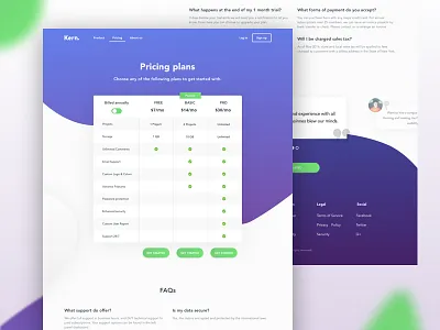 Pricing Plan concept gradient plans pricing pricing plan table ui ux web web design website