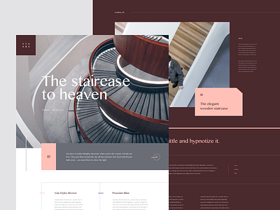 Stairs concept grid lander modern offset photo series ui ux