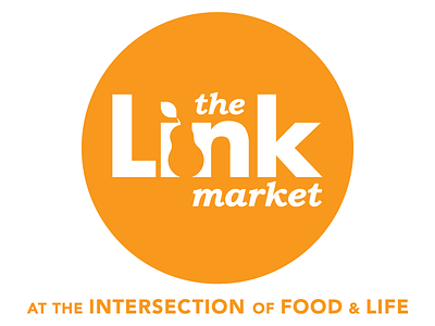 Link Market Logo Design brand grocery store negative space non profit orange st. louis stl the link market