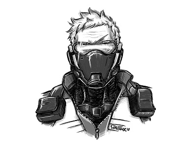 Soldier76 blizzard doodle drawing fanart illustration overwatch silentiger sketch soldier76